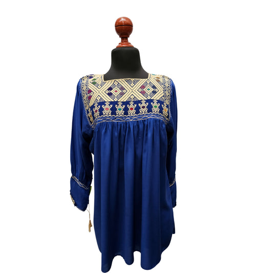 Blusa B41 - M - Blusa Azul Real "Herencia Maya"